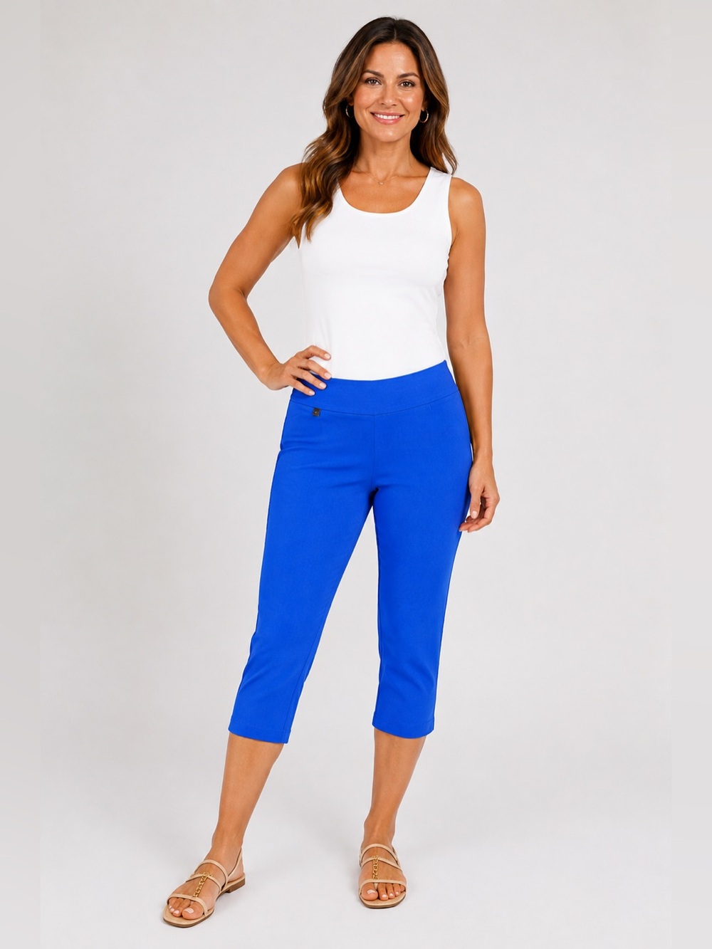 💙 Rafaella Comfort Royal Blue Capri Pants – Size 10 – Stretch Pull-On #1128